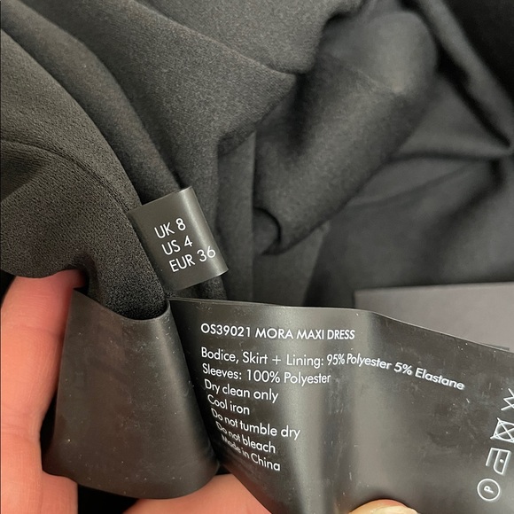 Solace London Mora Off the Shoulder Puff Sleeve Black Maxi Dress Size 4 - Picture 8 of 8